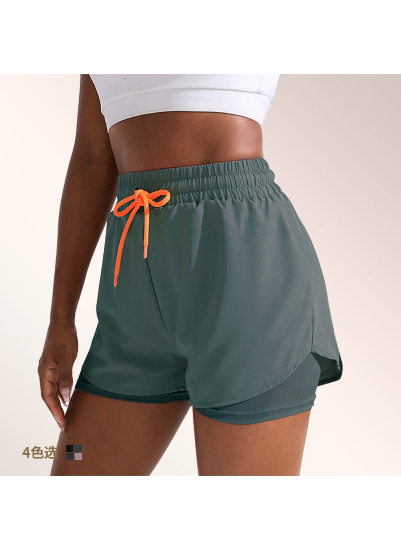 Womens Quick-Dry Jogging Shorts Anti-Exposure Fitness dark green  - Image 1