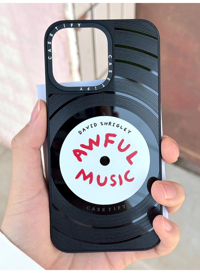 Casetify Awful Music Vinyl Record Magnetic Case for iPhone 14 Pro Max/15 Pro Max/16 Pro Max, TPU Waterproof Shockproof Personality Record Pattern Protective Phone Cover - Image 2