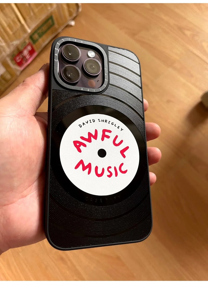 Casetify Awful Music Vinyl Record Magnetic Case for iPhone 14 Pro Max/15 Pro Max/16 Pro Max, TPU Waterproof Shockproof Personality Record Pattern Protective Phone Cover - Image 3