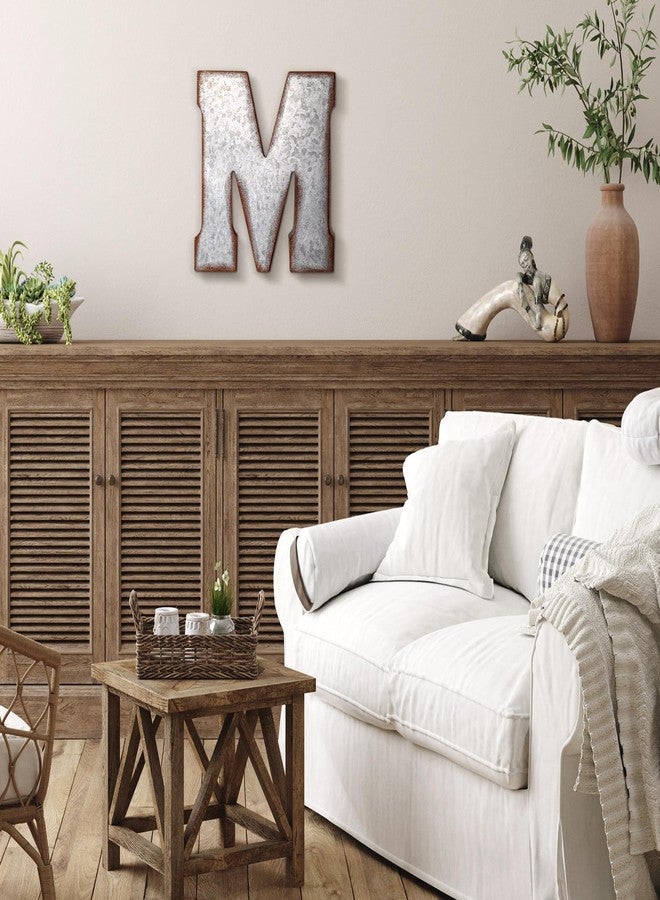 Yaocom 12" Metal M Letter Wall Decor Large Galvanized Letter 3D Signs Shelf Decoration Hanging or Freestanding Vintage Industrial Decor for Home Office Bookshelf Farmhouse Kitchen Apartment - Image 3