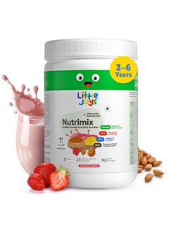Little Joys Little Joys Nutrimix Nutrition Powder 350g | 2-6 Years | No Refined Sugar | Supports Healthy Growth & Boosts Immunity | With Ragi, Bajra, Almonds & Oats | Strawberry Flavour  - Image 1