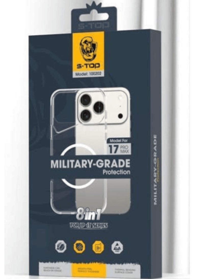 اس-توب غطاء حماية عسكري 8 في 1 من S-TOP – متوافق مع آيفون 17 برو ماكس - Image 1