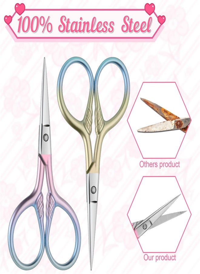 Eldraqth 2pcs Eyebrow Scissors for Women Personal Care Professional Grooming Mini Scissors with Stainless Steel Straight Tip Small scissor Facial Hair Removal and Ear, Nose and Eyebrow - Image 3