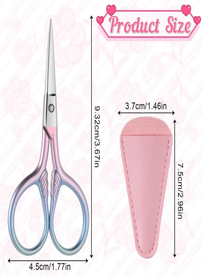 Eldraqth 2pcs Eyebrow Scissors for Women Personal Care Professional Grooming Mini Scissors with Stainless Steel Straight Tip Small scissor Facial Hair Removal and Ear, Nose and Eyebrow - Image 2