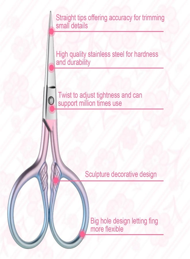 Eldraqth 2pcs Eyebrow Scissors for Women Personal Care Professional Grooming Mini Scissors with Stainless Steel Straight Tip Small scissor Facial Hair Removal and Ear, Nose and Eyebrow - Image 5