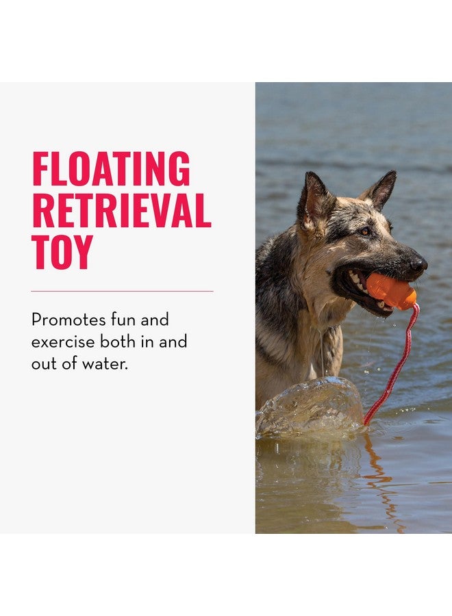 كونج لعبة جلب الماء العائمة من كونغ أكوا - لعبة عائمة للكلاب لاستعادة الماء واللعب والتمرين والمزيد - لعبة للكلاب من المطاط الطبيعي مع بطانة من الإسفنج وحبل لرمي الأشياء لمسافات أبعد - برتقالية، للكلاب الكبيرة - Image 3