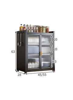 Sharpdo Home Kitchen Dish Storage Cabinet With 4 Storage Hooks, 1/2/3-Layer Three-Dimensional Storage Cabinet  - Image 1