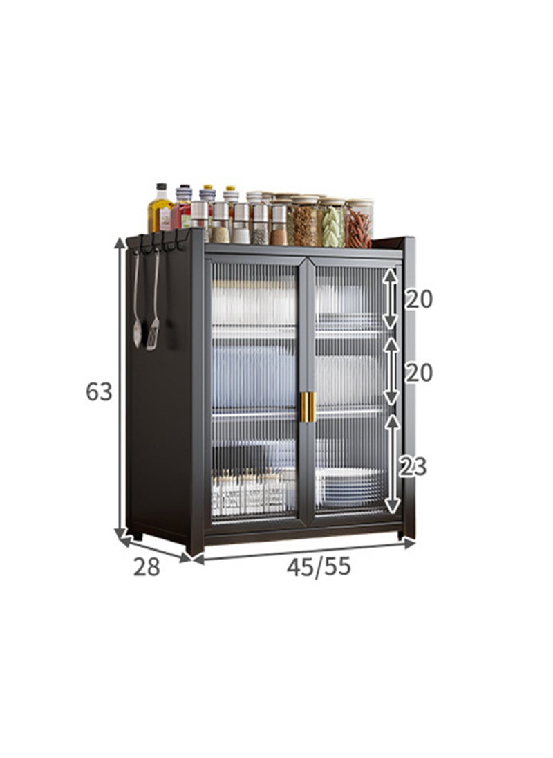 Sharpdo Home Kitchen Dish Storage Cabinet With 4 Storage Hooks, 1/2/3-Layer Three-Dimensional Storage Cabinet - Image 1