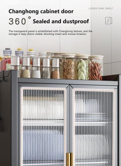 Sharpdo Home Kitchen Dish Storage Cabinet With 4 Storage Hooks, 1/2/3-Layer Three-Dimensional Storage Cabinet  - Image 3
