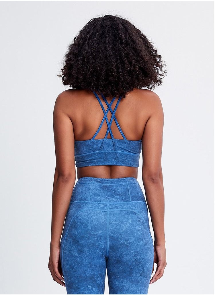 Loquat - Yoga Exercise Fitness Running Bra Blue - Image 1