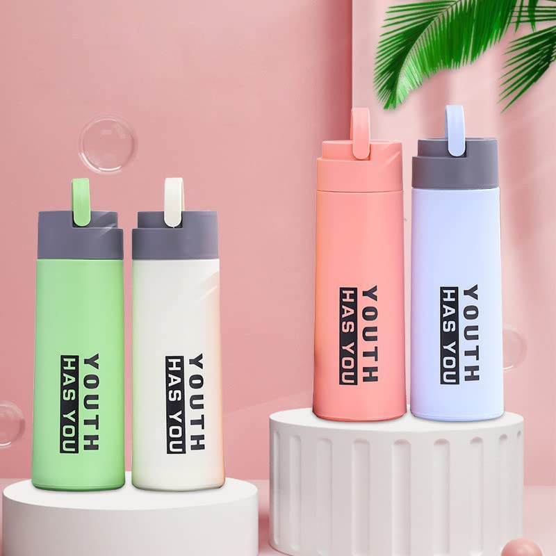 ZURATO Youth HAS You Glass Water Bottle 450ML, Double Layer Plastic Glass Water bottle, Creative Gift Advertising bottle, Heat-Resistant Glass Water bottle - Image 4