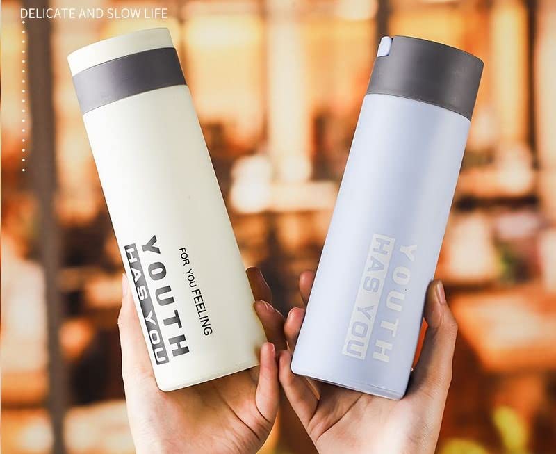 ZURATO Youth HAS You Glass Water Bottle 450ML, Double Layer Plastic Glass Water bottle, Creative Gift Advertising bottle, Heat-Resistant Glass Water bottle - Image 2
