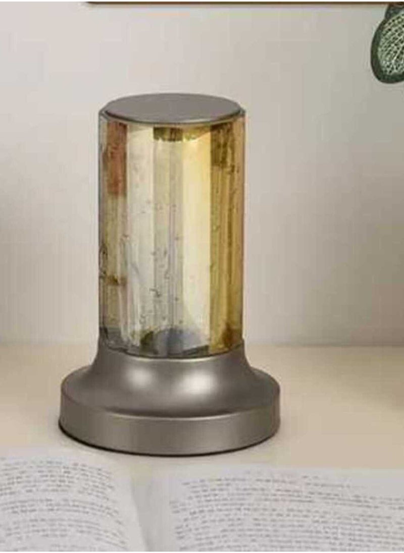 ماركة غير محددة - مصباح طاولة من الكريستال قابل لإعادة الشحن بمنفذ USB لون ذهبي - Image 1