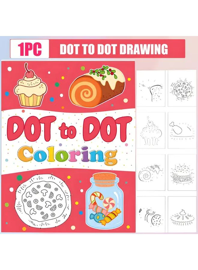 Kids Dot To Dot Food Activity Book Ages 3 8 Connect The Dots Coloring Educational - Image 1