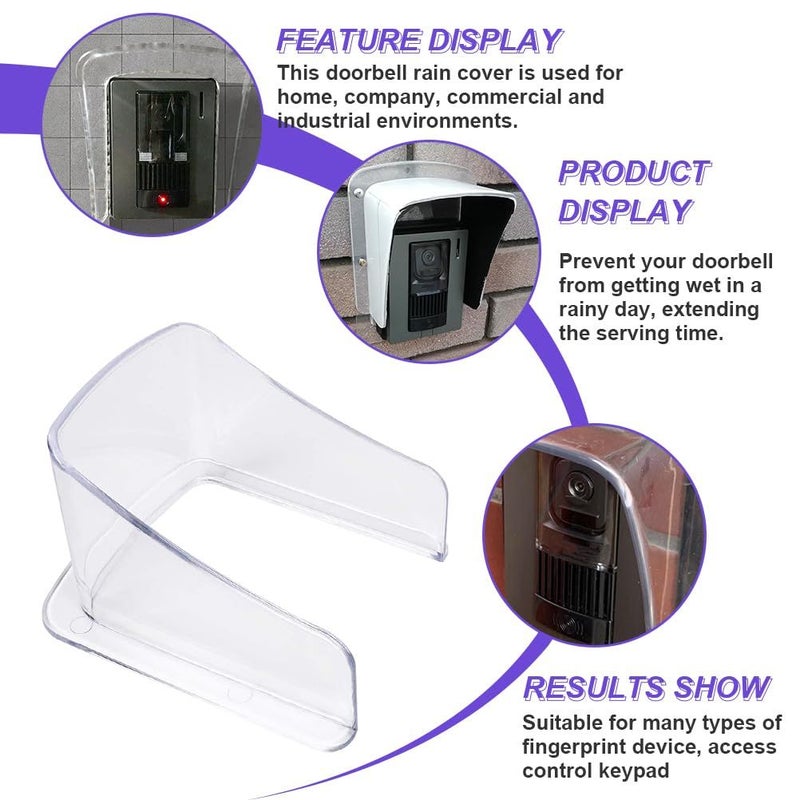 Transparent Universal Doorbell Rain Cover Waterproof Protective Shell For Access Control Machine Attendance Device 6.29X5.51X3.74 Inch - Image 4