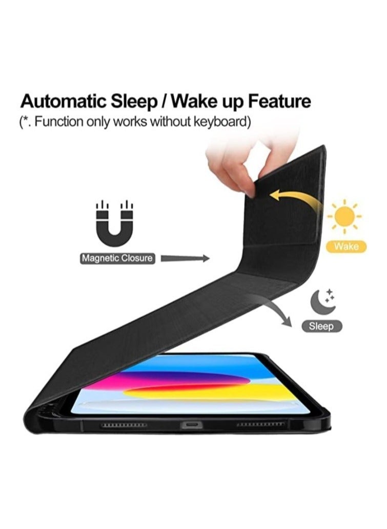 ELTRAZONE iPad 10th Generation Keyboard Case with Trackpad (10.9 inch 2022 Release), Wireless Detachable Rechargeable Multi-touch Keyboard, Smart Folio Protective Cover with Pencil Holder - Image 3
