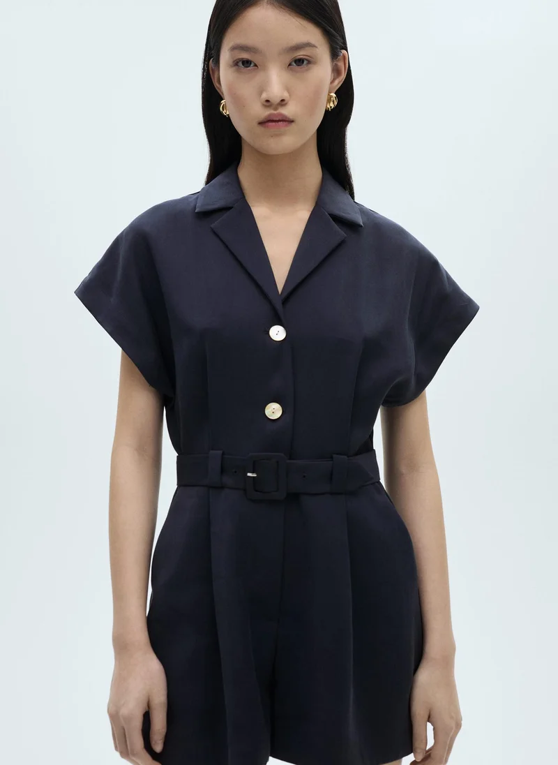 MANGO Belt Short Jumpsuit