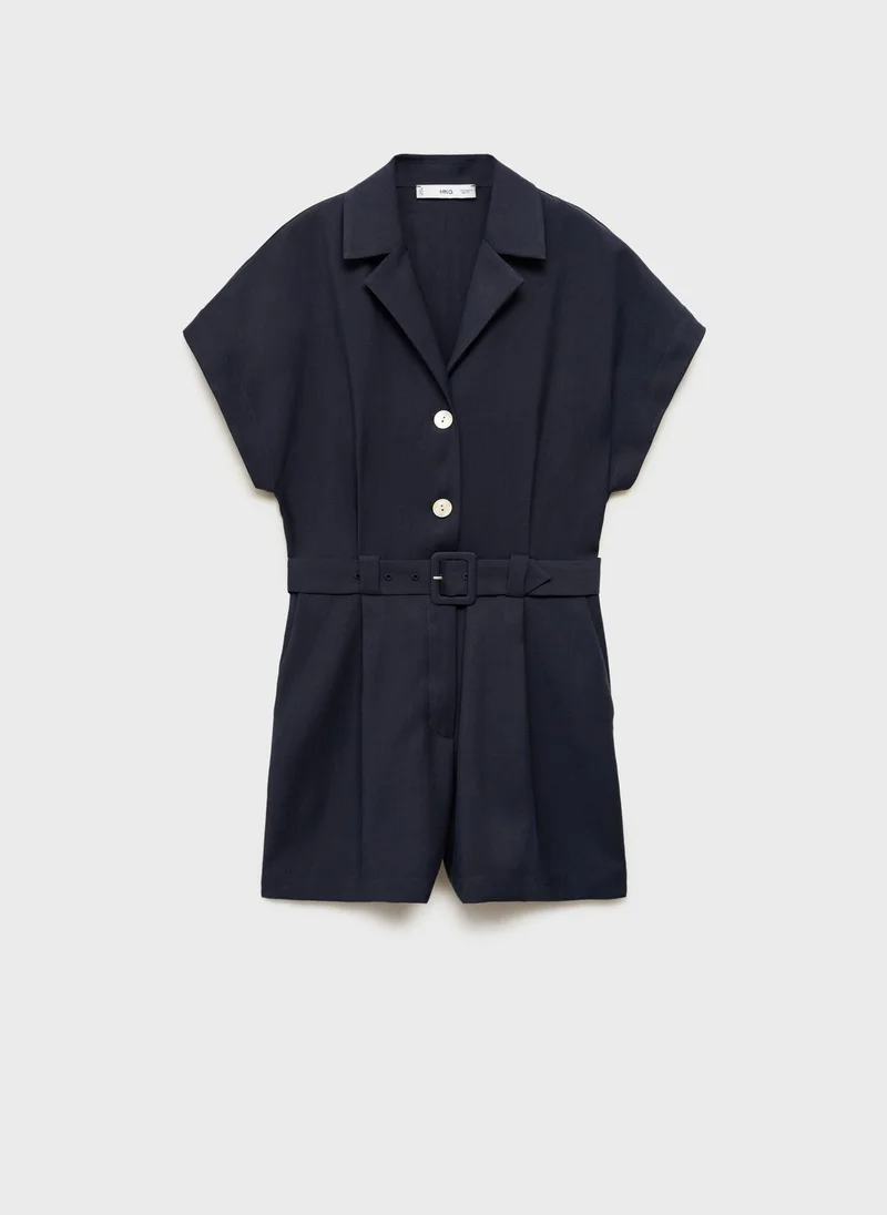 MANGO Belt Short Jumpsuit