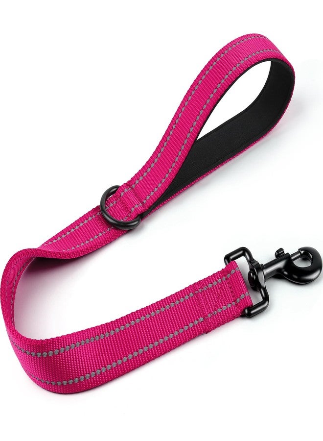 Joytale Strong Short Dog Leash 2FT, 1.2 Inch Wide, Heavy Duty, Padded Handle for Traffic Control, Reflective Leash for Medium and Large Dogs Walking Training, Hot Pink - Image 1