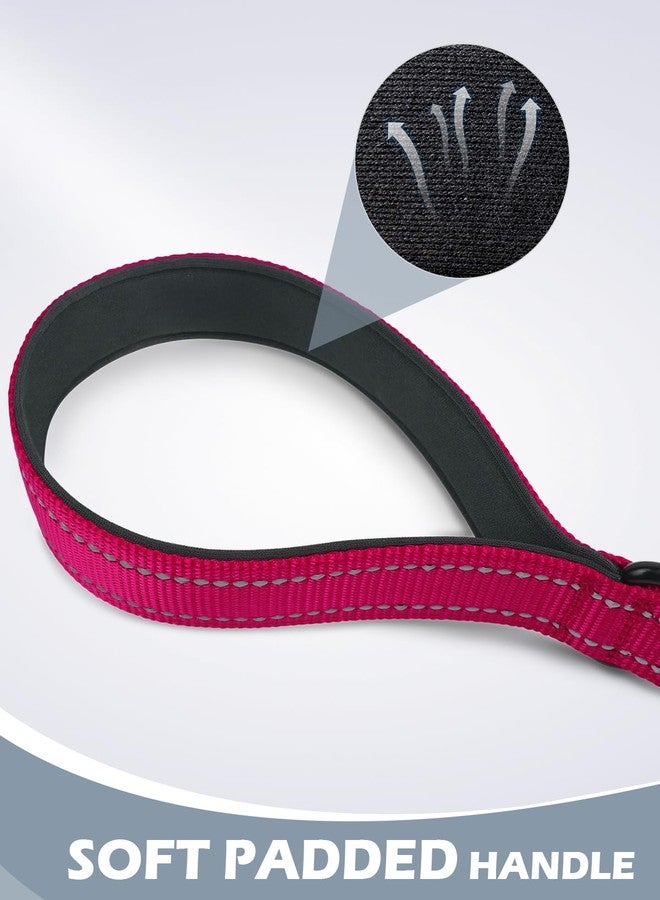 Joytale Strong Short Dog Leash 2FT, 1.2 Inch Wide, Heavy Duty, Padded Handle for Traffic Control, Reflective Leash for Medium and Large Dogs Walking Training, Hot Pink - Image 3