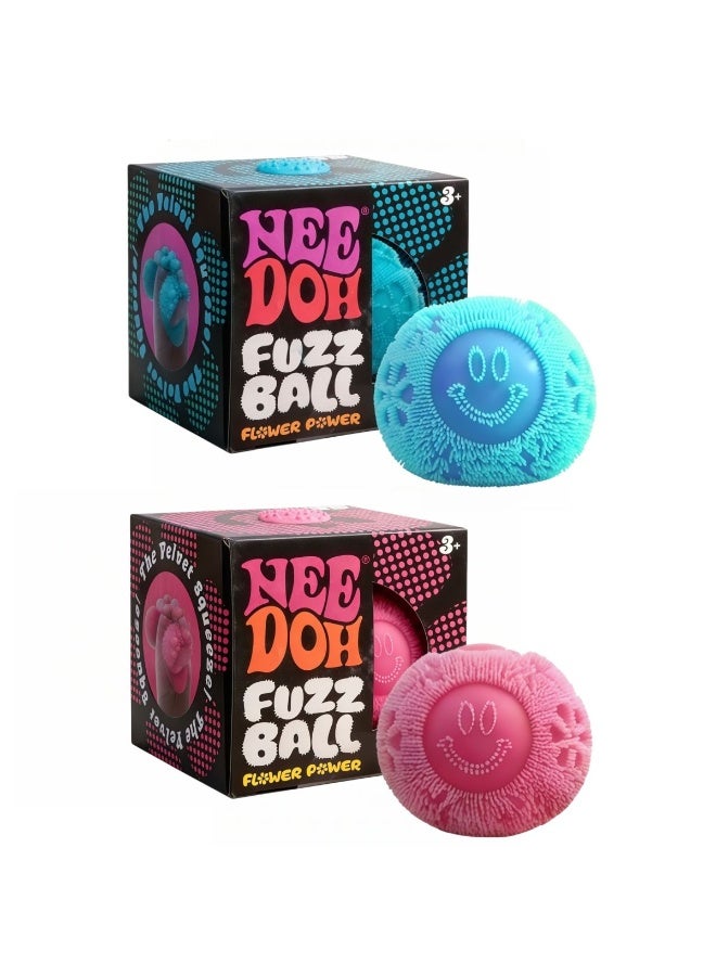 2-PACKS Fuzz Ball Squishy Smiley Toy | Velvet-Touch Sensory Fidget Ball for Stress Relief，Smiley Face Squeezing Toy, A Sensory Stress-relieving Toy for Children and Sdults - Image 1
