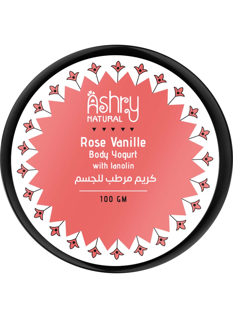أشري ناتشورال بودي يوجرت برائحة الورد والفانيليا بتركيبة خفيفة لترطيب عميق سريع الامتصاص للعناية اليومية بالبشرة - Image 1