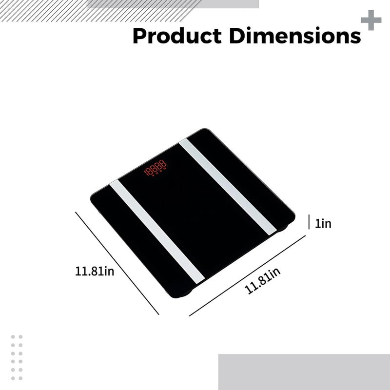 Professional Digital Smart Scale for Body Fat Analysis, 396 Lbs Capacity, 24 Data Points, Led Screen, Tempered Glass - Image 4