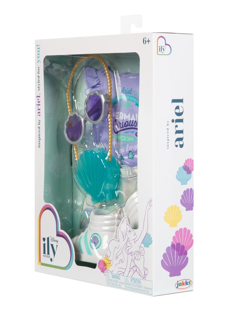 Disney Princess باقة أزياء مستوحاة من آرييل من ديزني ILY 4Ever | أميرة ديزني | لعب تمثيلي | فستان دمى بطول 18 بوصة | تنكر | هدية للأطفال والمراهقين | الدمى غير مشمولة - Image 5