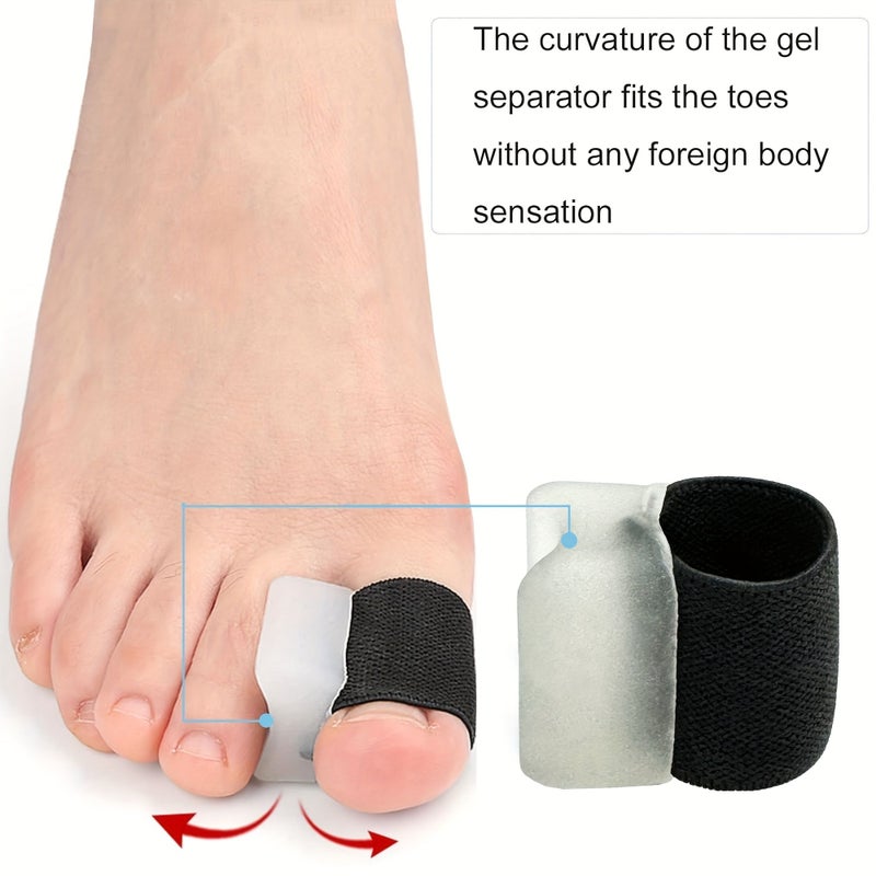 Black Large Gel Toe Spacers for Men Women Unisex Toe Separator Sleeve - Image 4