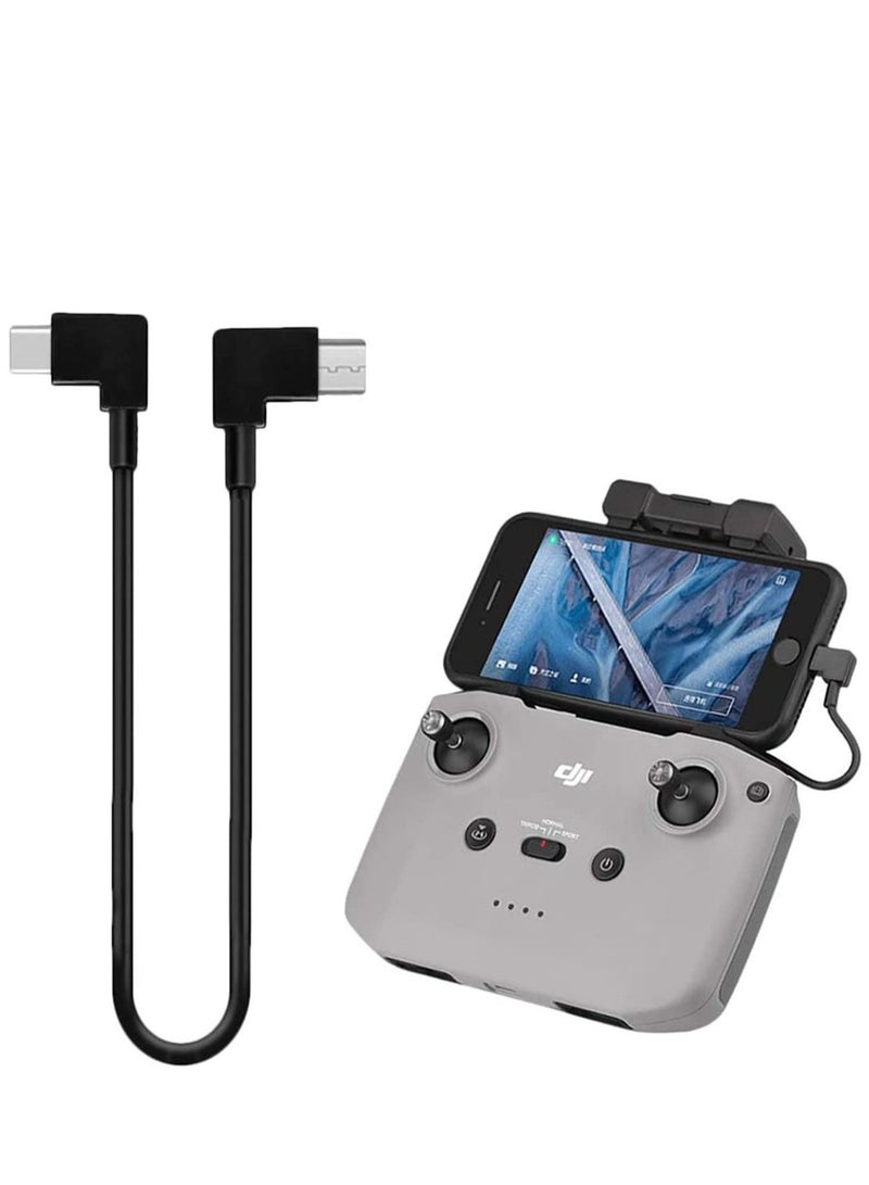 Captaintech USB Data Line Right Angle for Mavic Mini 2 OTG Cable Type C to Micro, USB B Transmission Cord for Mavic Air 2 Controller/Osmo Pocket 2/1, 11.8 inches - Image 1