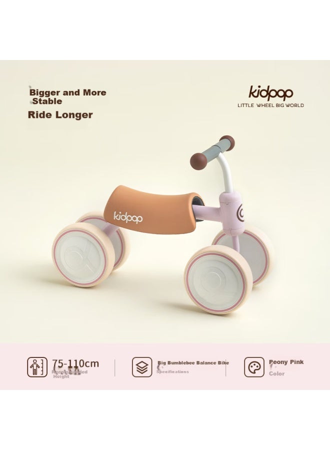 Kidpop Toddler Balance Bike For Ages 1-3, Four-wheel Ride-on Walker, Baby Learning Walker Toy, Pink, Birthday Gift - Image 1