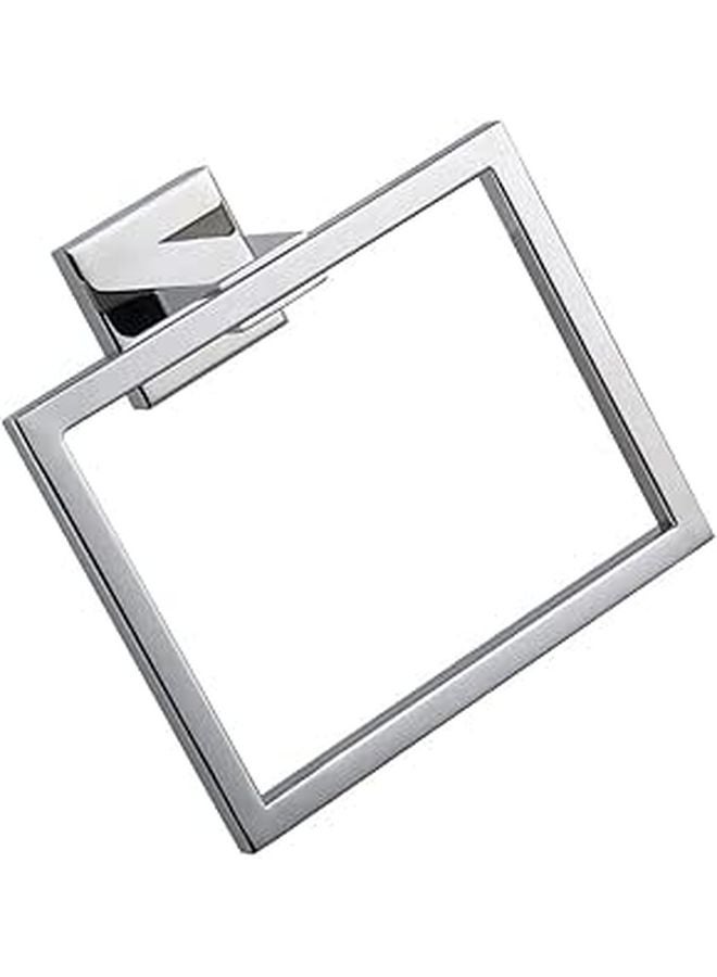 Stainless Steel Square Towel Holder Wall Mounted Bathroom Kitchen Hanger - Image 1