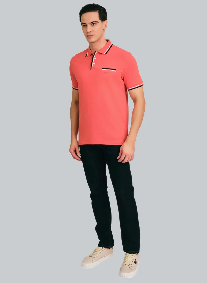 GANT 2-Col Tipping Pique Polo