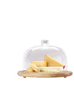 BILLI Billi Glass Cheese Dome With Wooden Base  - Image 1