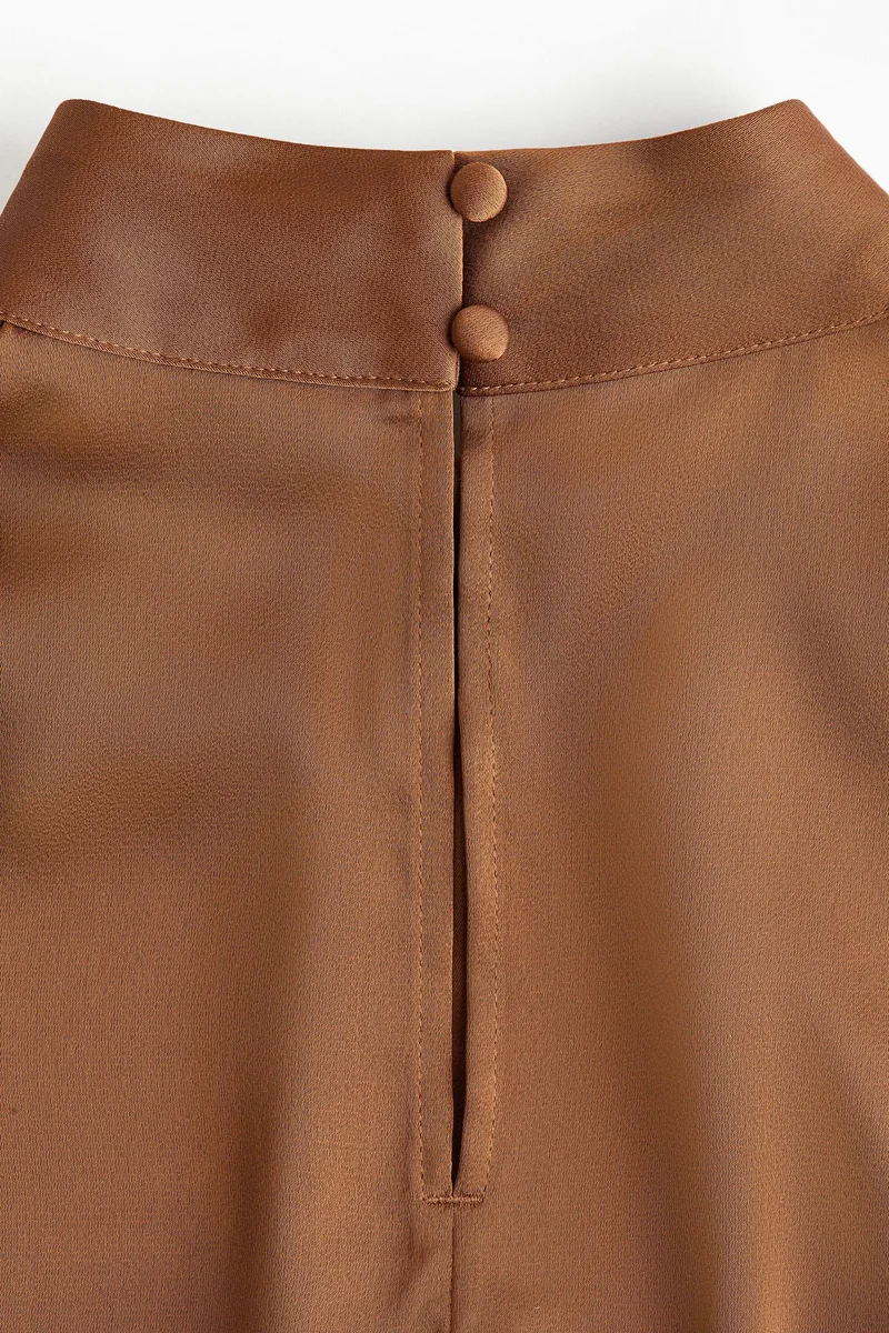H&M Stand-collar satin blouse