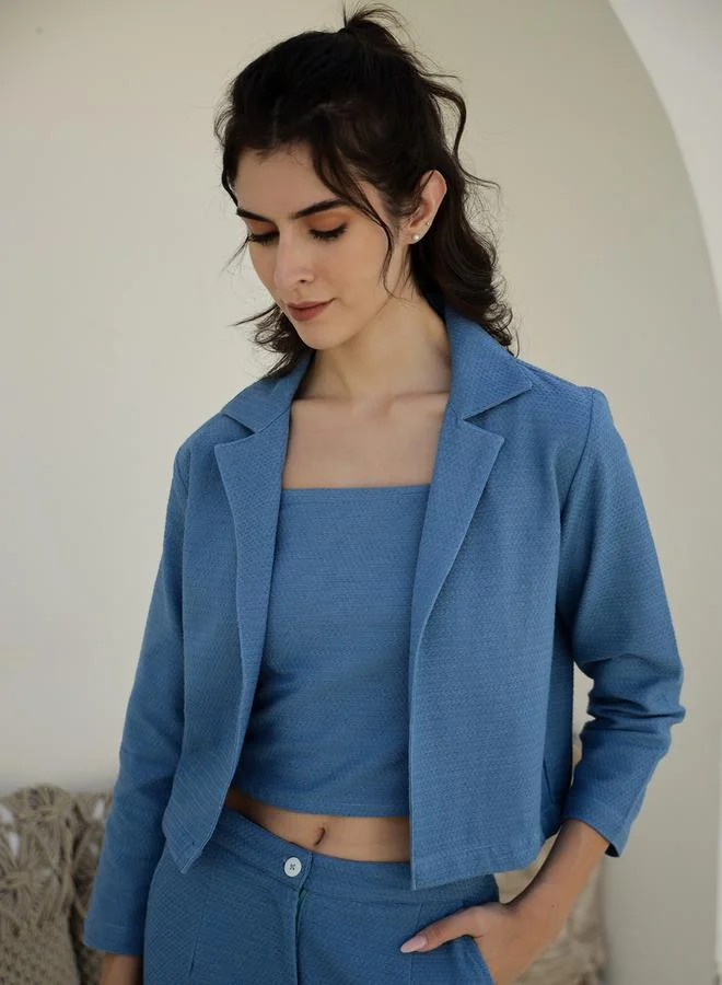 sanskrutihomes sanskrutihomes Textured Jacket with Sleeveless Top and Trouser Co-ords