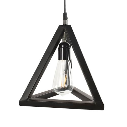 BENE Accra Pendant Lamp, Mild Steel Indoor Modern Hanging Lamp, E-27 Base Ceiling Hanging Light for Home Decor, Kitchen, Living Room, Bedroom, 25 cm (Black, Pack of 1 Pc) - Image 2