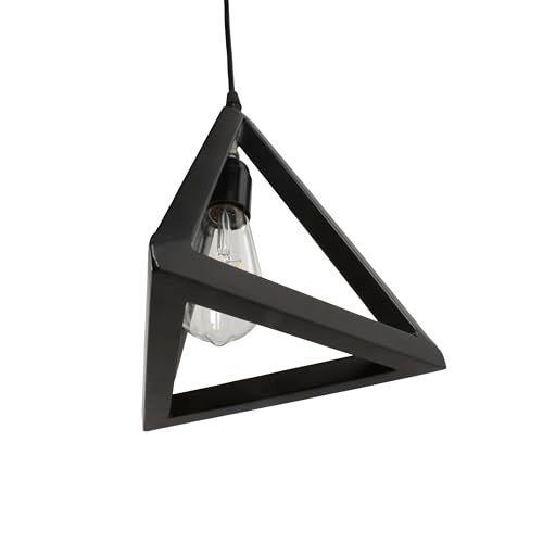 BENE Accra Pendant Lamp, Mild Steel Indoor Modern Hanging Lamp, E-27 Base Ceiling Hanging Light for Home Decor, Kitchen, Living Room, Bedroom, 25 cm (Black, Pack of 1 Pc) - Image 5