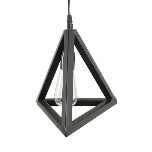 BENE Accra Pendant Lamp, Mild Steel Indoor Modern Hanging Lamp, E-27 Base Ceiling Hanging Light for Home Decor, Kitchen, Living Room, Bedroom, 25 cm (Black, Pack of 1 Pc) - Image 3