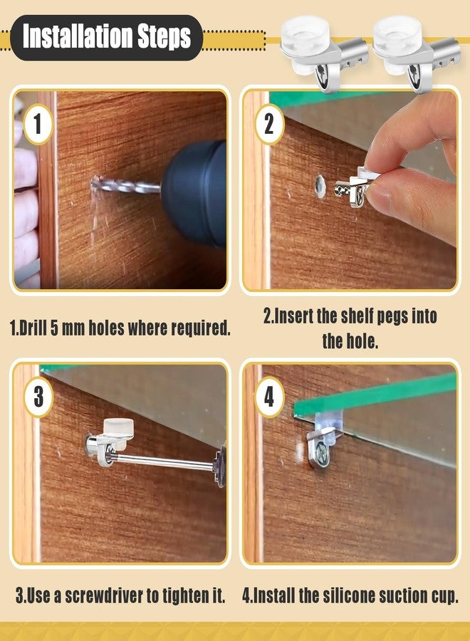 Iffitya 50 Pcs 1/5 Inch 5mm Shelf Pins - Cabinet Shelf Pegs with Silicone Suction Cups, Heavy Duty Shelf Pins for Support Kitchen Furniture, Shelf Pegs 5mm - Image 5