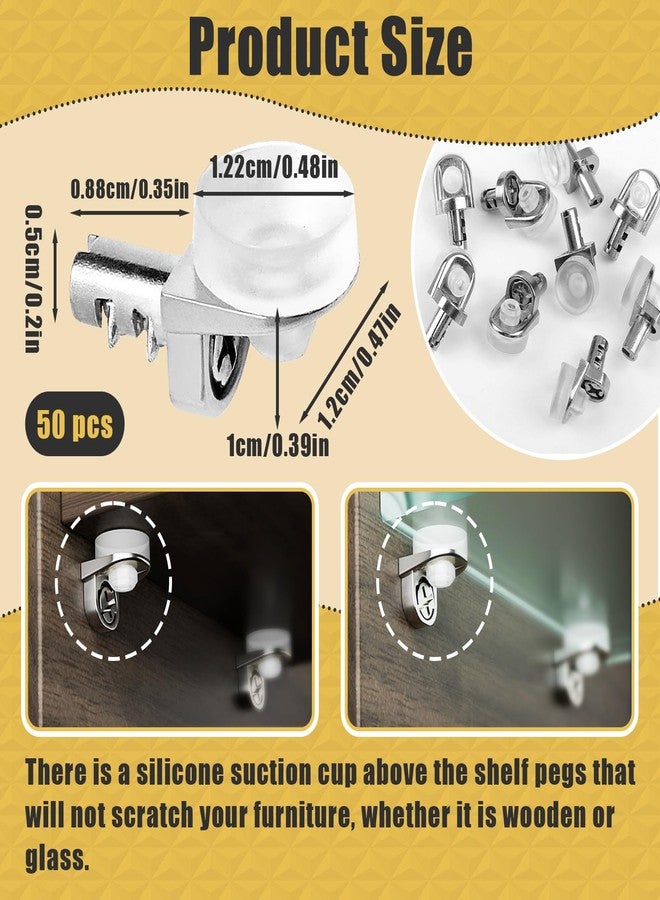 Iffitya 50 Pcs 1/5 Inch 5mm Shelf Pins - Cabinet Shelf Pegs with Silicone Suction Cups, Heavy Duty Shelf Pins for Support Kitchen Furniture, Shelf Pegs 5mm - Image 3