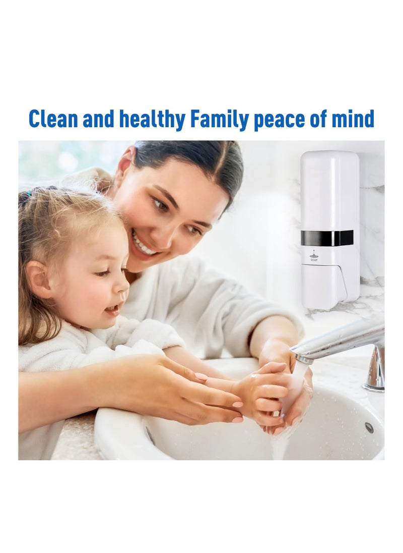 SYOSI SYOSI Shower Soap Dispenser Wall Mount Hand Liquid Shampoo Shower Gel Manual Dispenser Chamber No-Drill Wall Mounted Bathroom Shower Pump Dispenser for Bathroom Kitchen Office Home Hotel 3x250ml  - Image 5