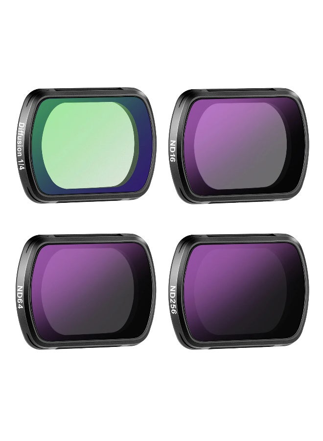 NEEWER 4-Pack Magnetic ND & Black Diffusion 1/4 Filter Kit for DJI Osmo Pocket 3, HD Optical Glass Camera Filters ND16 ND64 ND256, Cinematic Soft Effect, Quick Magnetic Mount for Gimbal Cameras - Image 2