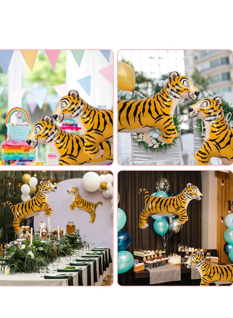 Excefore 10 Giant Tiger Balloons,Black Stripe Tiger Print Balloon Safari Animal Balloons,for Jungle Safari, Zoo, and Wild One Birthday Parties,Baby Birthday Decorations  - Image 5