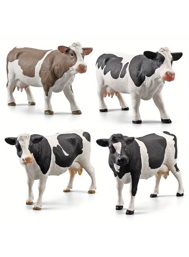 BL 1109 Cow PVC Static Sculpture Figurine with Poseable Legs Desktop Farmhouse Decor - Image 1