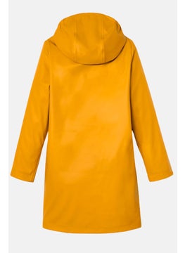 Tchibo Kids Girl Hooded Solid Long Sleeve Rain Jacket, Yellow  - Image 3