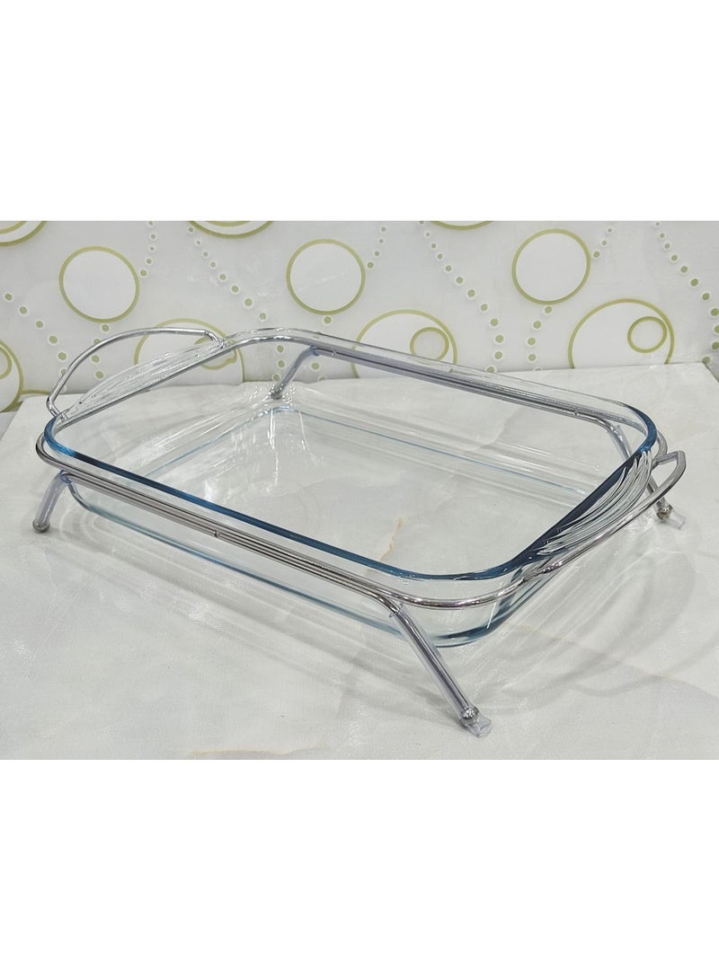 طاجن مستطيل بيركس علي استاند معدن - Image 4