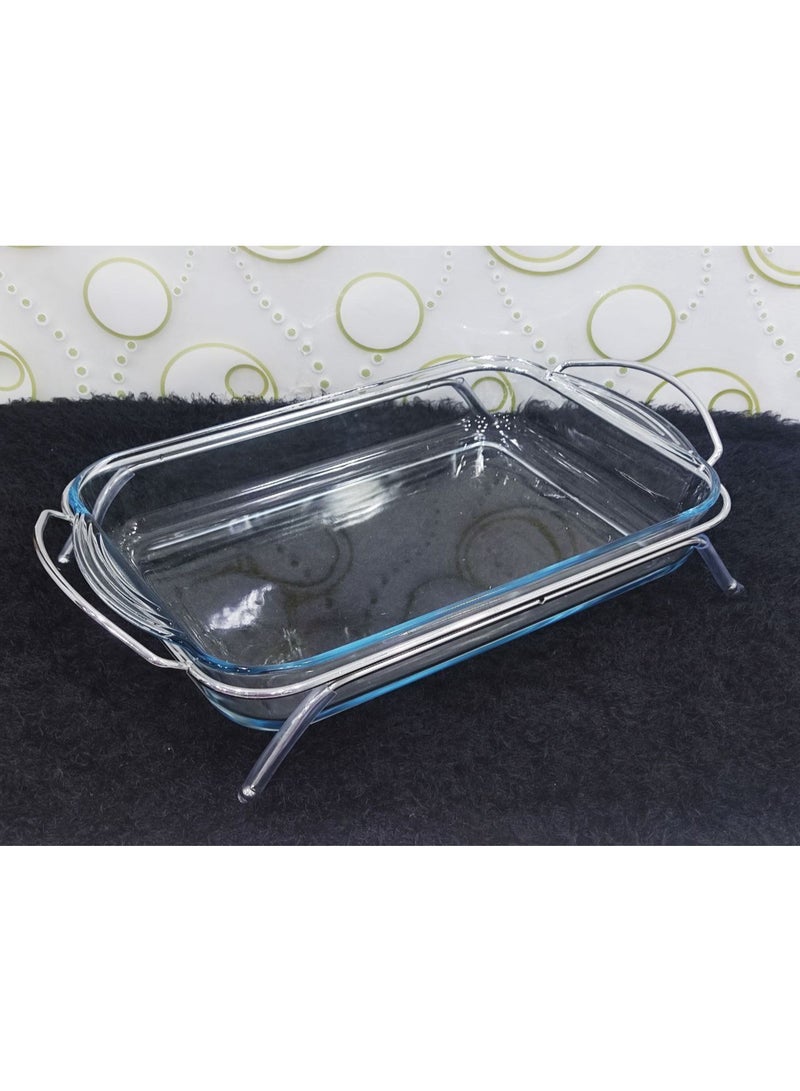 طاجن مستطيل بيركس علي استاند معدن - Image 3