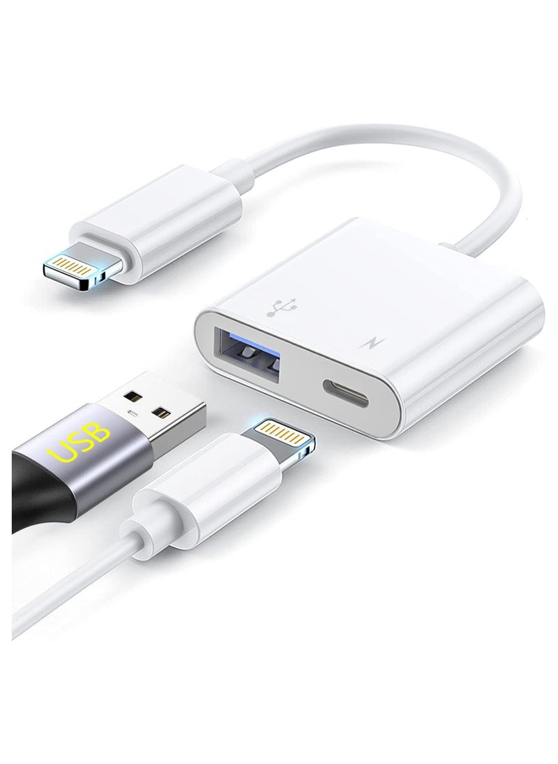 Generic Lightning to USB Camera Adapter - Certified 2-in-1 - Lightning Charging Port + USB 3.0 Port  - Image 1