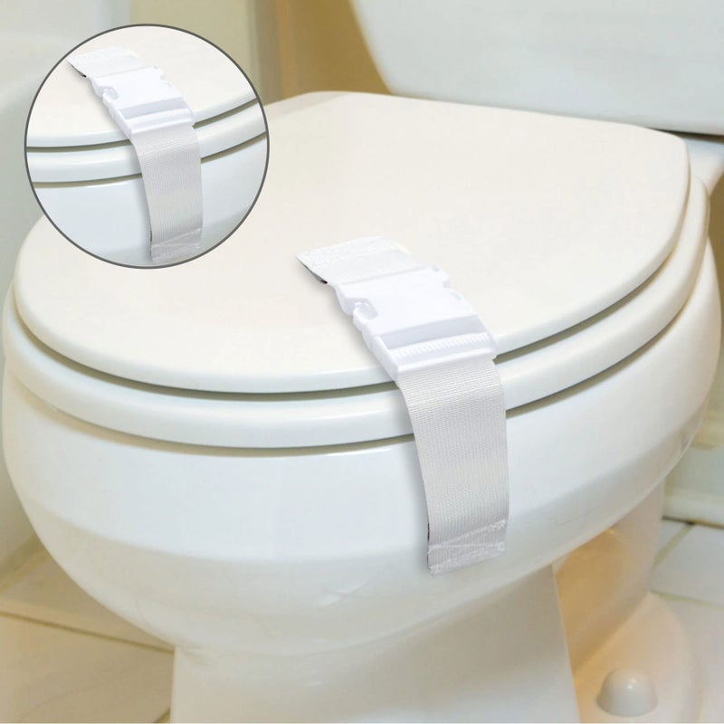 FresherAcc Toilet Locks Baby Proof Child Toddlers, [2 Packs] Sturdy Safety Toilet Lid Seat Proofer Lock for Kids Pets Dog, Easy Installation and Fit Most Toilets Bathroom (White) - Image 1